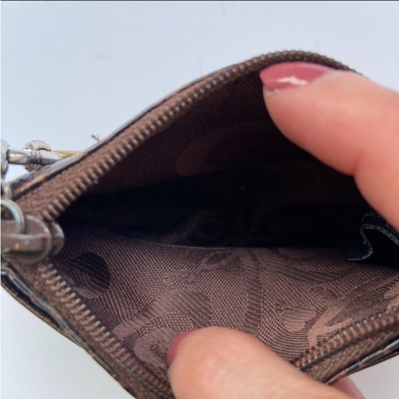 BRIGHTON Soft Leather Brown Coin Purse Pouch & Card Holder Zip Mini - Picture 9 of 12